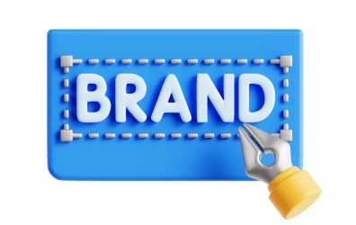 3D illustration of a brand label representing consistent brand experience