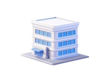 3D illustration of an office building representing ecommerce companies