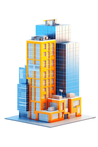 3D illustration of an office building