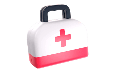 3D medical kit icon representing healthcare automation