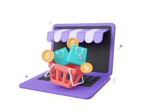 3D illustration of an office building representing ecommerce companies 3D illustration of an office building representing ecommerce companies